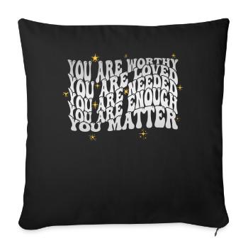 Depression and Bipolar Awareness: - Sofa pillowcase 17,3'' x 17,3'' (45 x 45 cm) - black - Front
