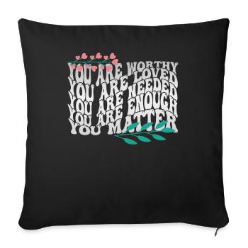 Depression and Bipolar Awareness: - Sofa pillowcase 17,3'' x 17,3'' (45 x 45 cm) - black - Front