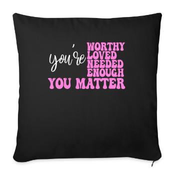 Depression and Bipolar Awareness: - Sofa pillowcase 17,3'' x 17,3'' (45 x 45 cm) - black - Front
