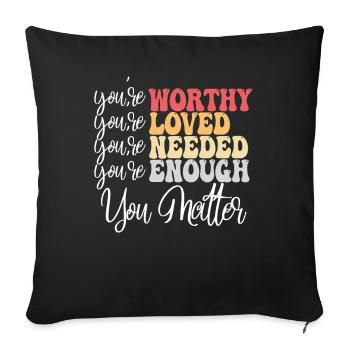 Depression and Bipolar Awareness: - Sofa pillowcase 17,3'' x 17,3'' (45 x 45 cm) - black - Front