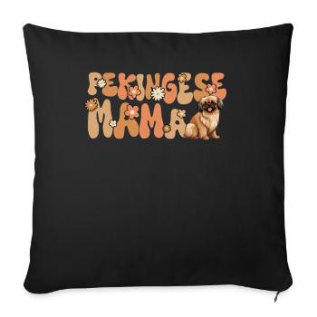 Pékinois Groovy Pékinois Maman - Housse de coussin décorative 45 x 45 cm - noir - Devant