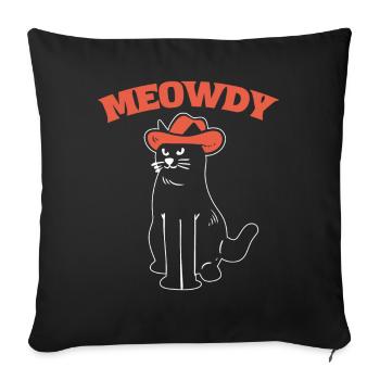 Meowdy Katze Groomer - Sofakissenbezug 45 x 45 cm - Schwarz - Vorne