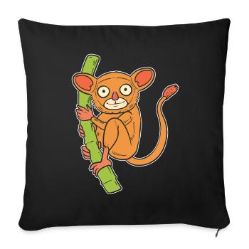Tarsier Wildtierarbeiter - Sofakissenbezug 45 x 45 cm - Schwarz - Vorne