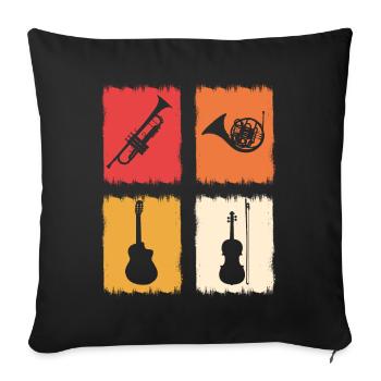 Musikinstrumente Musikdirektor - Sofakissenbezug 45 x 45 cm - Schwarz - Vorne