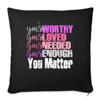 Depression and Bipolar Awareness: - Sofa pillowcase 17,3'' x 17,3'' (45 x 45 cm) - black - Front