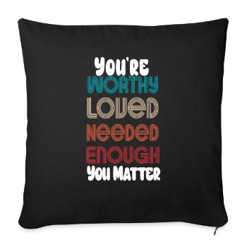Depression and Bipolar Awareness: - Sofa pillowcase 17,3'' x 17,3'' (45 x 45 cm) - black - Front