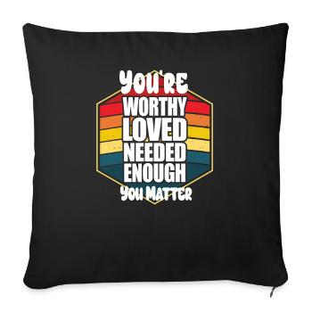 Depression and Bipolar Awareness: - Sofa pillowcase 17,3'' x 17,3'' (45 x 45 cm) - black - Front