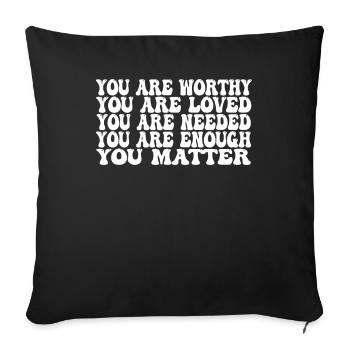 Depression and Bipolar Awareness: - Sofa pillowcase 17,3'' x 17,3'' (45 x 45 cm) - black - Front