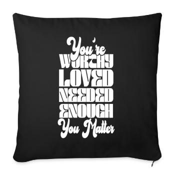 Depression and Bipolar Awareness: - Sofa pillowcase 17,3'' x 17,3'' (45 x 45 cm) - black - Front
