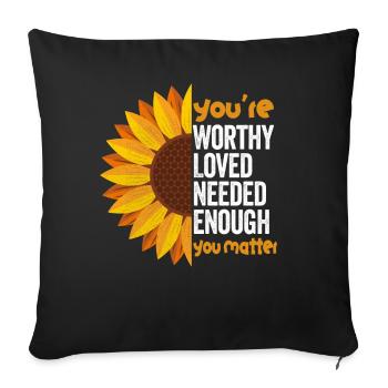 Depression and Bipolar Awareness: - Sofa pillowcase 17,3'' x 17,3'' (45 x 45 cm) - black - Front