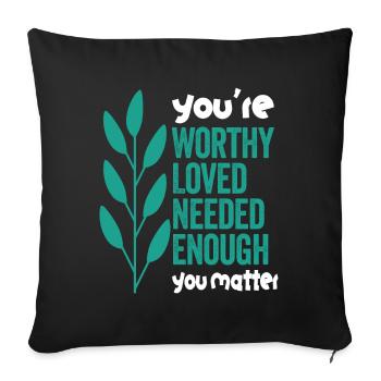 Depression and Bipolar Awareness: - Sofa pillowcase 17,3'' x 17,3'' (45 x 45 cm) - black - Front