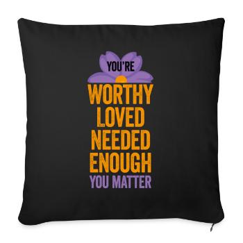 Depression and Bipolar Awareness: - Sofa pillowcase 17,3'' x 17,3'' (45 x 45 cm) - black - Front