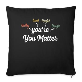 Depression and Bipolar Awareness: - Sofa pillowcase 17,3'' x 17,3'' (45 x 45 cm) - black - Front