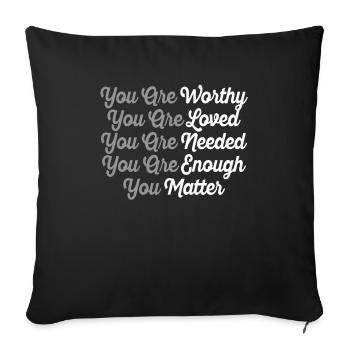 Depression and Bipolar Awareness: - Sofa pillowcase 17,3'' x 17,3'' (45 x 45 cm) - black - Front