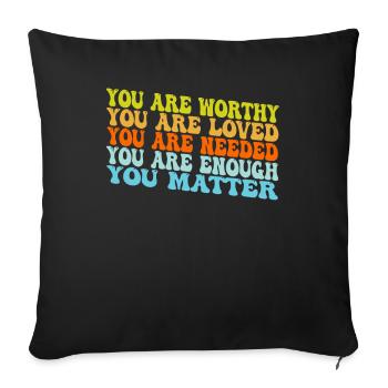 Depression and Bipolar Awareness: - Sofa pillowcase 17,3'' x 17,3'' (45 x 45 cm) - black - Front
