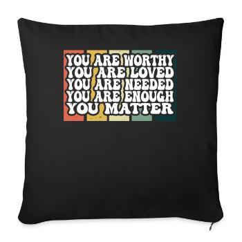 Depression and Bipolar Awareness: - Sofa pillowcase 17,3'' x 17,3'' (45 x 45 cm) - black - Front