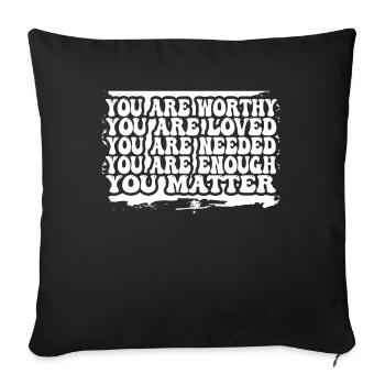 Depression and Bipolar Awareness: - Sofa pillowcase 17,3'' x 17,3'' (45 x 45 cm) - black - Front