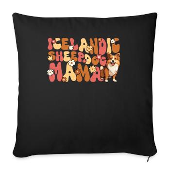 Chien islandais Groovy Chien de berger islandais Maman - Housse de coussin décorative 45 x 45 cm - noir - Devant