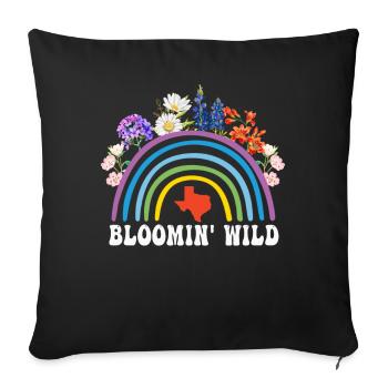 Wildflower Fields Wildflowers Bluebonnet - Sofa pillowcase 17,3'' x 17,3'' (45 x 45 cm) - black - Front
