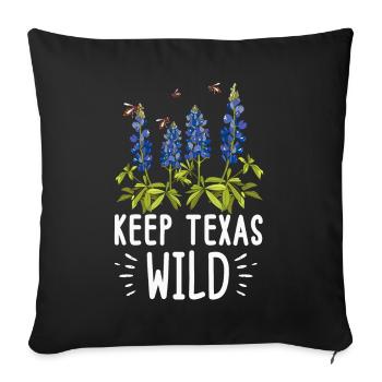 Wildflower Fields Wildflowers Bluebonnet - Sofa pillowcase 17,3'' x 17,3'' (45 x 45 cm) - black - Front
