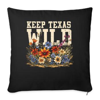 Wildflower Fields Wildflowers Bluebonnet - Sofa pillowcase 17,3'' x 17,3'' (45 x 45 cm) - black - Front