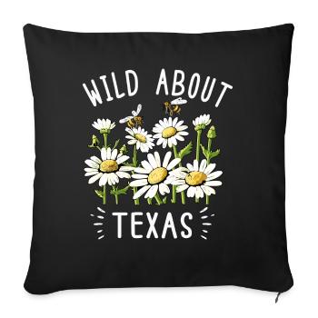 Wildflower Fields Wildflowers Bluebonnet - Sofa pillowcase 17,3'' x 17,3'' (45 x 45 cm) - black - Front