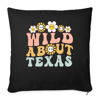 Wildflower Fields Wildflowers Bluebonnet - Sofa pillowcase 17,3'' x 17,3'' (45 x 45 cm) - black - Front