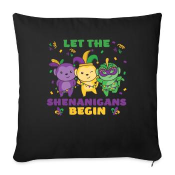 Mardi Gras Monkey Carnival Costume - Sofa pillowcase 17,3'' x 17,3'' (45 x 45 cm) - black - Front