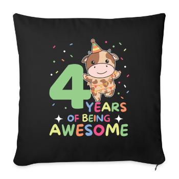 Vache pour les enfants de 4 ans - Housse de coussin décorative 45 x 45 cm - noir - Devant