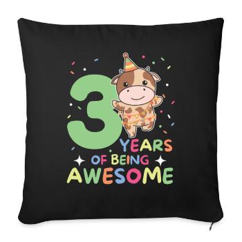 Vache pour les enfants de 3 ans - Housse de coussin décorative 45 x 45 cm - noir - Devant