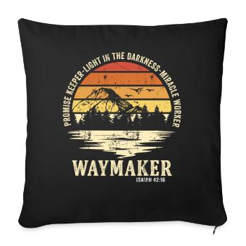 Waymaker Promise Keeper Miracle Worker - Sofa pillowcase 17,3'' x 17,3'' (45 x 45 cm) - black - Front