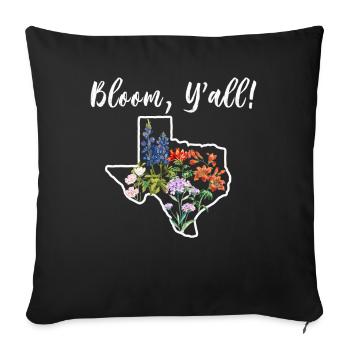 Wildflower Fields Wildflowers Bluebonnet - Sofa pillowcase 17,3'' x 17,3'' (45 x 45 cm) - black - Front