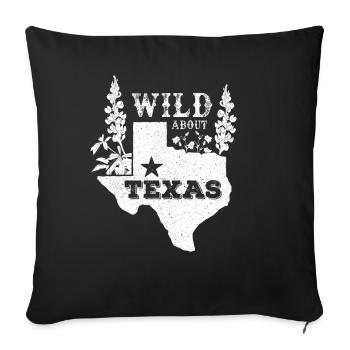 Wildflower Fields Wildflowers Bluebonnet - Sofa pillowcase 17,3'' x 17,3'' (45 x 45 cm) - black - Front