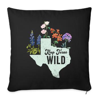 Wildflower Fields Wildflowers Bluebonnet - Sofa pillowcase 17,3'' x 17,3'' (45 x 45 cm) - black - Front