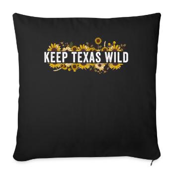 Wildflower Fields Wildflowers Bluebonnet - Sofa pillowcase 17,3'' x 17,3'' (45 x 45 cm) - black - Front