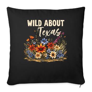 Wildflower Fields Wildflowers Bluebonnet - Sofa pillowcase 17,3'' x 17,3'' (45 x 45 cm) - black - Front