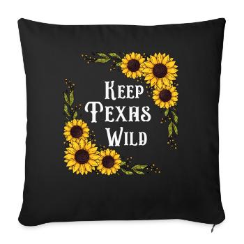 Wildflower Fields Wildflowers Bluebonnet - Sofa pillowcase 17,3'' x 17,3'' (45 x 45 cm) - black - Front