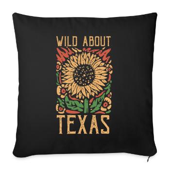 Wildflower Fields Wildflowers Bluebonnet - Sofa pillowcase 17,3'' x 17,3'' (45 x 45 cm) - black - Front