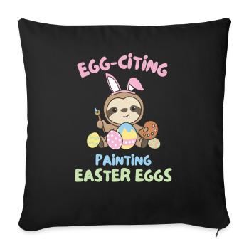 süße Faultiere zu Ostern mit Ostereiern Faultier - Sofakissenbezug 45 x 45 cm - Schwarz - Vorne