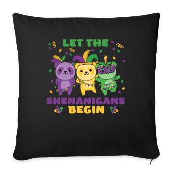 Mardi Gras Panda Carnival Costume - Sofa pillowcase 17,3'' x 17,3'' (45 x 45 cm) - black - Front
