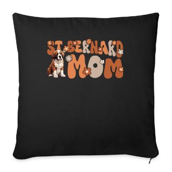 Saint Bernard Groovy St. Bernard Maman - Housse de coussin décorative 45 x 45 cm - noir - Devant