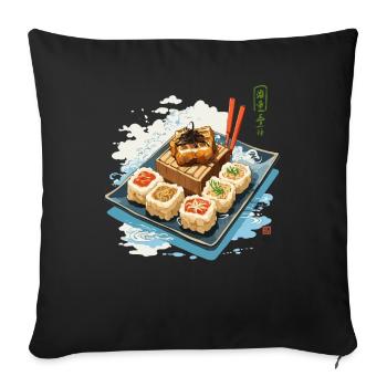 Design esthétique japonais Sushi Streetwear - Housse de coussin décorative 45 x 45 cm - noir - Devant