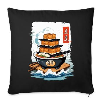 Nourriture asiatique Kanji signe conception esthétique - Housse de coussin décorative 45 x 45 cm - noir - Devant