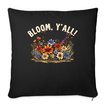 Wildflower Fields Wildflowers Bluebonnet - Sofa pillowcase 17,3'' x 17,3'' (45 x 45 cm) - black - Front