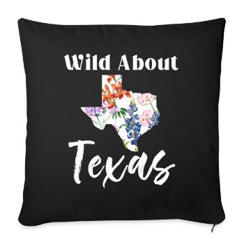 Wildflower Fields Wildflowers Bluebonnet - Sofa pillowcase 17,3'' x 17,3'' (45 x 45 cm) - black - Front