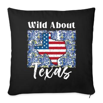 Wildflower Fields Wildflowers Bluebonnet - Sofa pillowcase 17,3'' x 17,3'' (45 x 45 cm) - black - Front