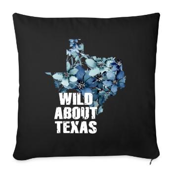 Wildflower Fields Wildflowers Bluebonnet - Sofa pillowcase 17,3'' x 17,3'' (45 x 45 cm) - black - Front
