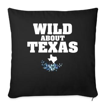 Wildflower Fields Wildflowers Bluebonnet - Sofa pillowcase 17,3'' x 17,3'' (45 x 45 cm) - black - Front