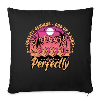 January 2000 Anniversary 2000 January 2000 - Sofa pillowcase 17,3'' x 17,3'' (45 x 45 cm) - black - Front