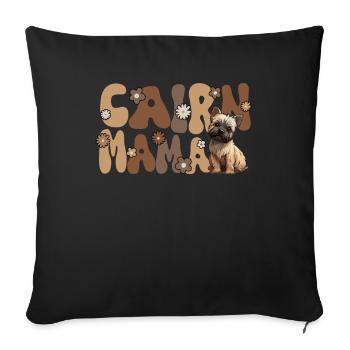 Cairn Terrier Groovy Cairn Mama - Housse de coussin décorative 45 x 45 cm - noir - Devant